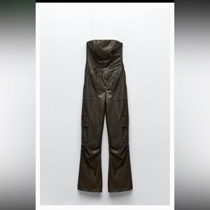 ZARA FAUX LEATHER JUMPSUIT NWT